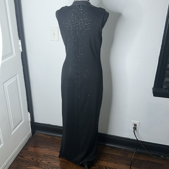 Black Ralph Lauren Evening Dress with Faux Side Slit - Picture 9 of 14
